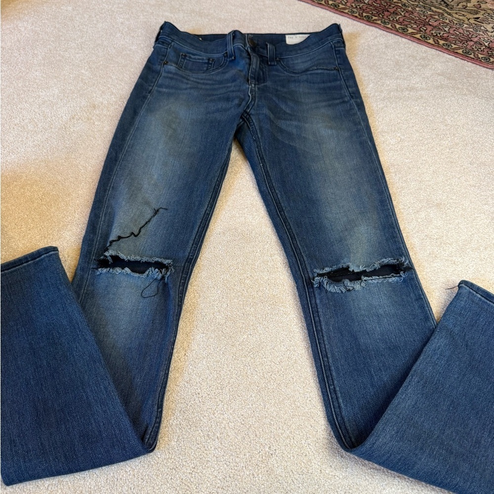 Rag & Bone Distressed Denim High Rise Legging Size 25